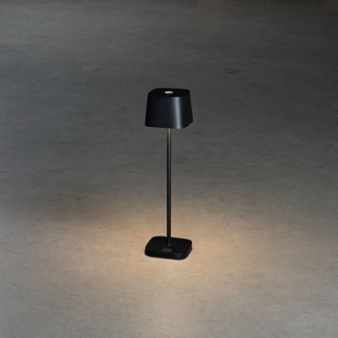 Konstsmide Capri Mini - lampe de table d'extérieur - 7 x 7 x 25 cm - 2,2W dim to warm LED inclus - rechargeable - IP54 - noir