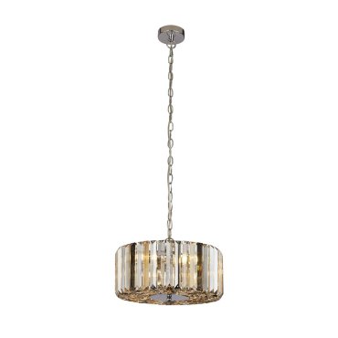 Searchlight Iris - plafonnier suspendu - Ø 35 x 136 cm - chrome et ambre