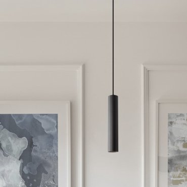 Nova Luce Mare - lampe suspendue - Ø 5,5 x 183 cm - noir sablé