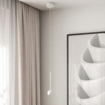 Nova Luce Ola - lampe suspendue - Ø 8 x 145 cm - 4W LED inclus - blanc sablé