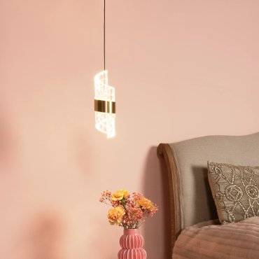Lucide Kligande - lampe suspendue - Ø 13 x 150 cm - 9W LED inclus - or