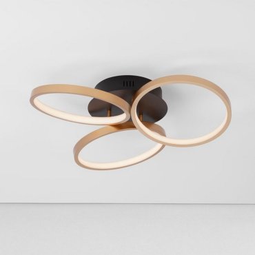 Nova Luce Elize - plafonnier - Ø 55 x 12 cm - 28W LED dimmable inclus - noir et or