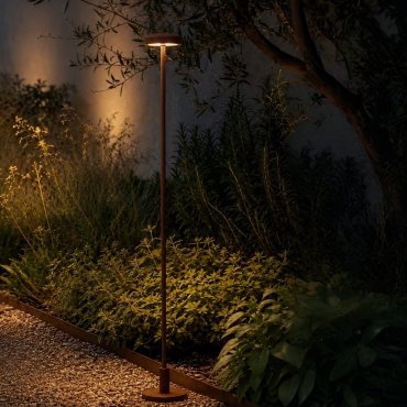 VK Lighting Jade - borne de jardin incl. pied et piquet de terre - Ø 7 x 83,4 cm - 1W LED inclus - IP65 - Brun rouille