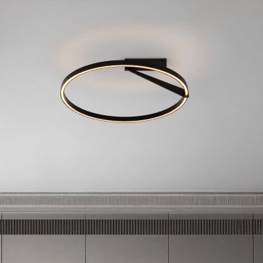 Nova Luce Tilia - plafonnier - Ø 60 x 20 cm - 44W dimmable LED inclus - noir sablé