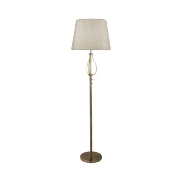 Searchlight Vegas - lampadaire - Ø 39 x 152 cm - 6W LED inclus - blanc et laiton antique