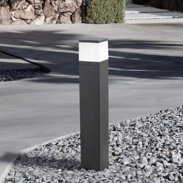 Nova Luce Ferron - lampe de jardin - 13 x 80 x 13 cm - IP65 - gris foncé