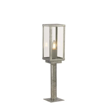 Searchlight Box II - poteau de jardin - 11 x 11 x 50 cm - IP44 - argent galvanisé
