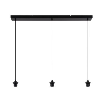 Artdelight Balk – suspension 3 lumières avec pendules – 100 x 10 x 150 cm – noir