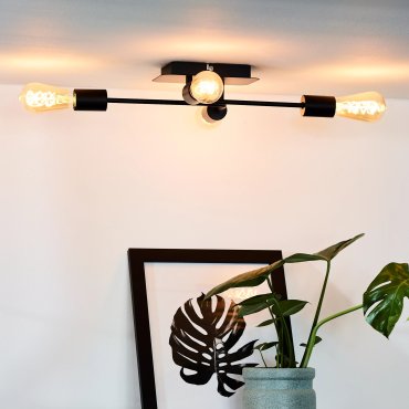 Lucide Lester - plafonnier - 51 x 39 x 9 cm - noir