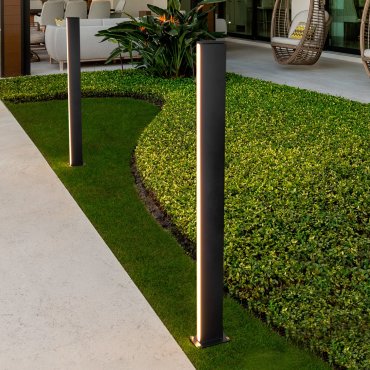Nova Luce Sasso - poteau de jardin - 15 x 120 x 9,5 cm - 22W LED inclus - IP54 - anthracite foncé