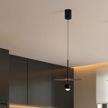 Nova Luce Edem - lampe suspendue - Ø 30 x 217 cm - 8W LED inclus - noir sablé
