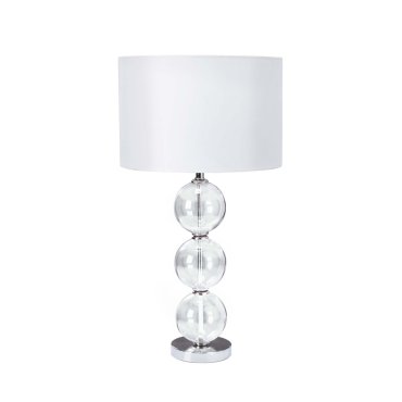 Searchlight Table and Floor - lampe à poser - Ø 33,5 x 58 cm - blanc et chrome