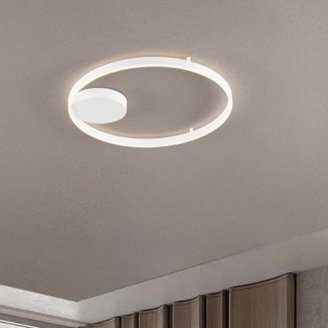 Nova Luce Hedra - plafonnier - Ø 60 x 5 cm - 60W dimmable LED inclus - blanc sablé