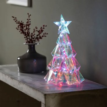 Konstsmide Diamant sapin de Noël - lampe de table - 24 x 24 x 30 cm - multicolore