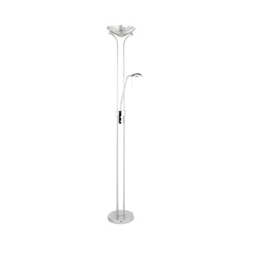 Searchlight Mother &amp; Child - lampadaire avec liseuse - Ø25,4 x 180 cm - 15,5W + 5W LED dimmable inclus - chrome
