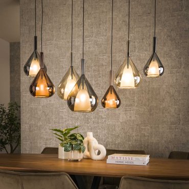 Vico Wings Mix Glass - lampe suspendue - 120 x 40 x 150 cm - noir