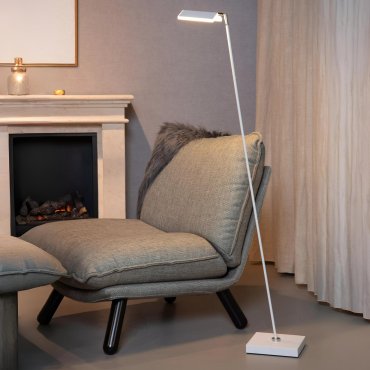 Lucide Aaron - lampadaire - 20 x 20 x 134 cm - 10W dim to warm LED inclus - blanc
