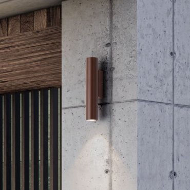 Nova Luce Torrin - applique murale extérieure - Ø 4,5 x 23 x 7,5 cm - 3W LED inclus - IP65 - corten