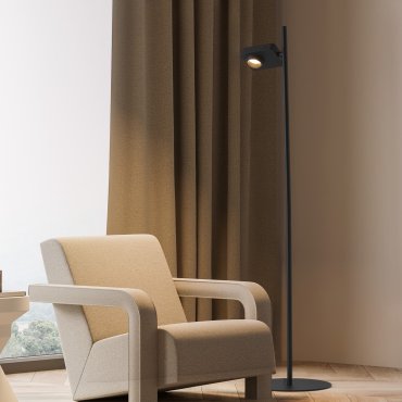 Nova Luce Kedros - lampadaire - Ø 30 x 131 cm - 9W dimmable LED inclus - noir