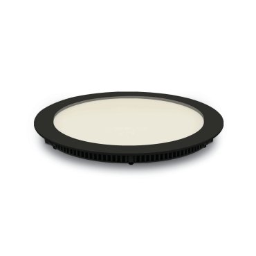 ONE Light Round Recessed Panels - spots encastrés - Ø 22,3 x 2,2 cm - 18W LED inclus - IP40 - noir - couleur de lumière blanc chaud
