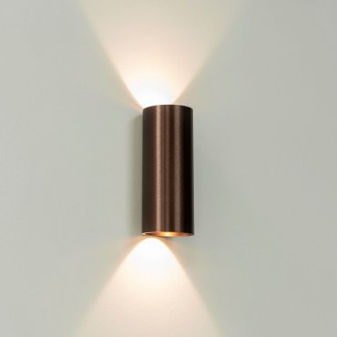 Artdelight Brody2 - applique murale - 7,2 x 7,2 x 18 cm - 2 x 4W LED dimmable inclus - IP54 - bronze brossé