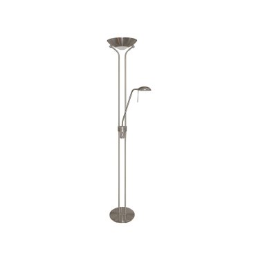 Searchlight Mother &amp; Child - lampadaire avec double variateur - 180 cm - argent satiné