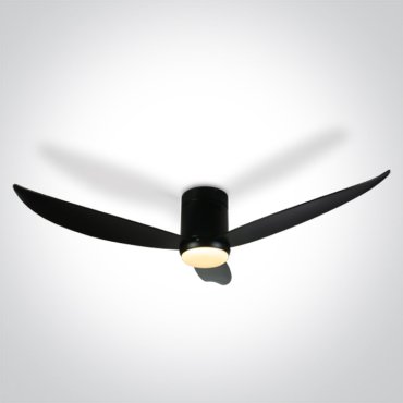 ONE Light Black Body - ventilateur de plafond avec lumière et télécommande - Ø 132 x 27 cm - 22W LED inclus - noir
