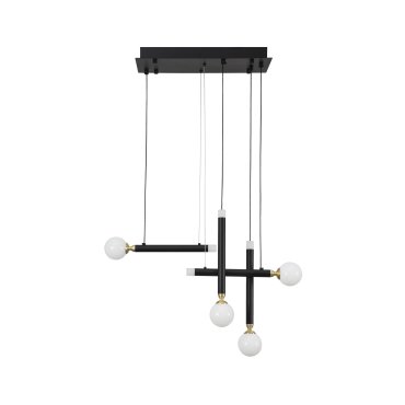 Nova Luce Cayo - lampe suspendue - 51 x 20 x 120 cm - 4 x 5W LED inclus - noir