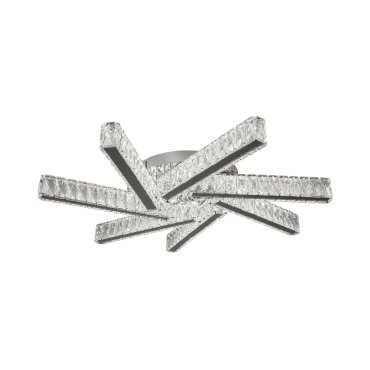 Searchlight Clover - plafonnier - Ø 67 x 9 cm - 25W LED inclus - chrome