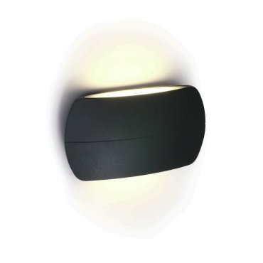 ONE Light Outdoor Slim Oval Range - applique murale extérieure - 20 x 11 x 5,2 cm - 2 x 6W LED inclus - IP54 - anthracite