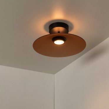 Lucide Menga - plafonnier - Ø 40 x 16 cm - 12W LED dimmable inclus - amber