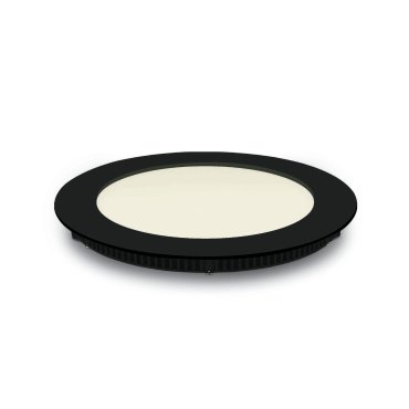 ONE Light Panneau encastré rond - Ø 17,3 x 2,2 cm - 12W LED inclus - IP40 - noir - couleur de lumière blanc chaud