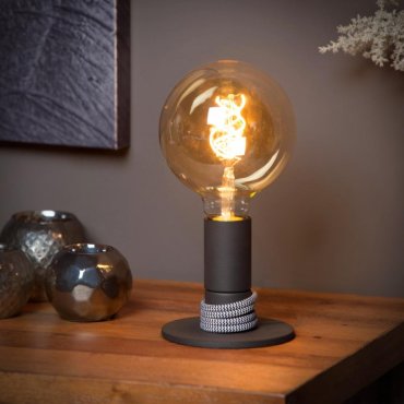 Lucide Marit - lampe à poser - Ø 10 x 12 cm - noir
