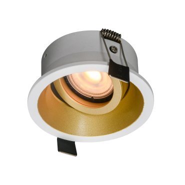 Artdelight Roura – spot encastré orientable – Ø 90 mm, Ø 82 mm encastrement – blanc et or