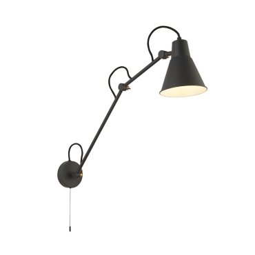 Searchlight Swing - applique murale avec interrupteur à tirette - 14 x 77 cm - gris
