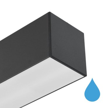 Roi Du Luminaire Line - plafonnier - profilé 5,3 x 5,3 cm - 28,8W LED par mètre - noir - bande LED et driver IP65