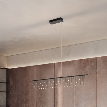 Nova Luce Stellar - lampe suspendue - 120 x 150 x 8 cm - 17W dimmable LED inclus - noir sablé