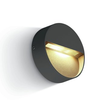 ONE Light Round Indoor/Outdoor Wall Dark Lights - applique murale extérieure - Ø 10 x 3 cm - 3W LED inclus - IP54 - anthracite