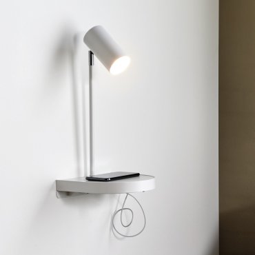 Nordlux Cody - applique murale avec interrupteur et port USB - 20 x 20 x 42,9 cm - blanc