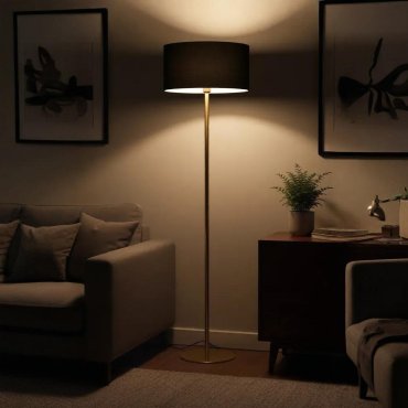 Nova Luce Sibnia - lampadaire - Ø 45 x 164,8 cm - laiton doré et noir
