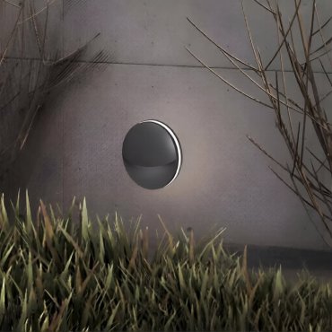 Nova Luce Pan - applique murale extérieure - Ø 15 x 7 cm - 9W LED inclus - IP54 - anthracite foncé