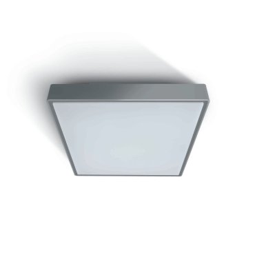 ONE Light Emergency LED Plafo - plafonnier extérieur - 29,5 x 29,5 x 8 cm - 15W LED inclus - IP65 - gris