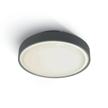ONE Light LED Plafo Outdoor Round - plafonnier extérieur - Ø 26 x 7,5 cm - 16W LED inclus - IP65 - anthracite