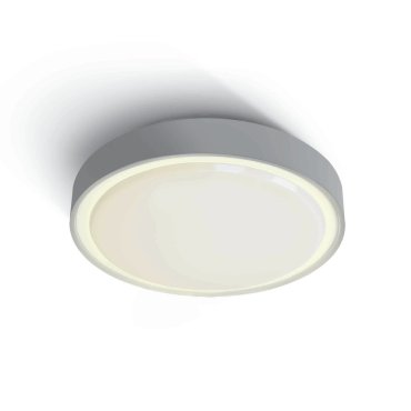 ONE Light LED Plafo Outdoor Round - plafonnier extérieur - Ø 26 x 7,5 cm - 16W LED inclus - IP65 - gris