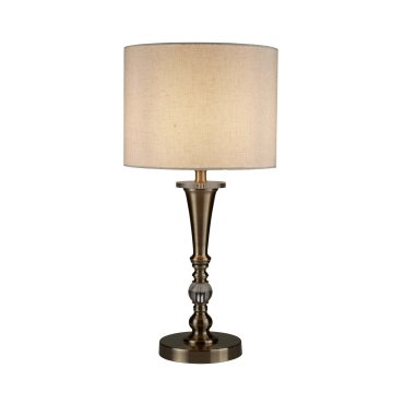 Searchlight Oscar - lampe à poser - Ø 30 x 62 cm - laiton antique
