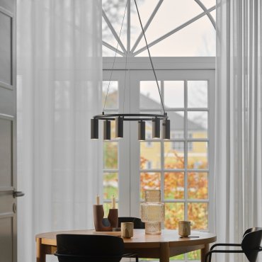 Nordlux Vico chandelier - lampe suspendue - Ø 53,4 x 217 cm - noir