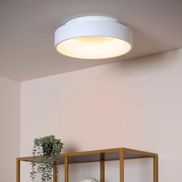 Lucide Mirage - plafonnier - Ø 38 x 11,5 cm - 22W LED dimmable inclus - blanc