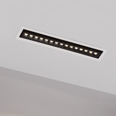 Nova Luce Cantia - spot à encastrer - 46 x 8,2 cm - 443 x 72 mm taille d'encastrement - 22,5W LED inclus - noir - blanc chaud