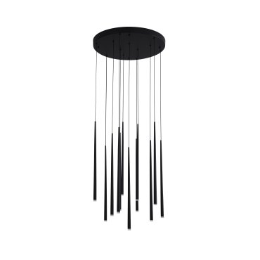 Nova Luce Giono - lampe suspendue - Ø 50 x 230 cm - 12 x 3W LED inclus - noir sable