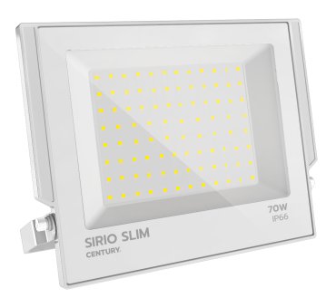 Century Italia Sirio Slim - projecteur - 27 x 2,9 x 23 cm - 70W LED inclus - 4000K - IP66 - blanc
